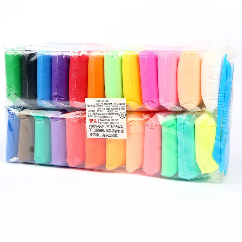 24 Colors Air Dry Clay Super Light Diy Explorative Educational Toy Soft Clay Polymer Mud