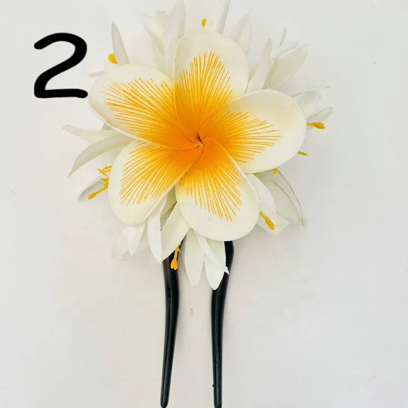  Spider lily plumeria hair pick Foam flower accessories Artificial Island tiara frangipani hibiscus