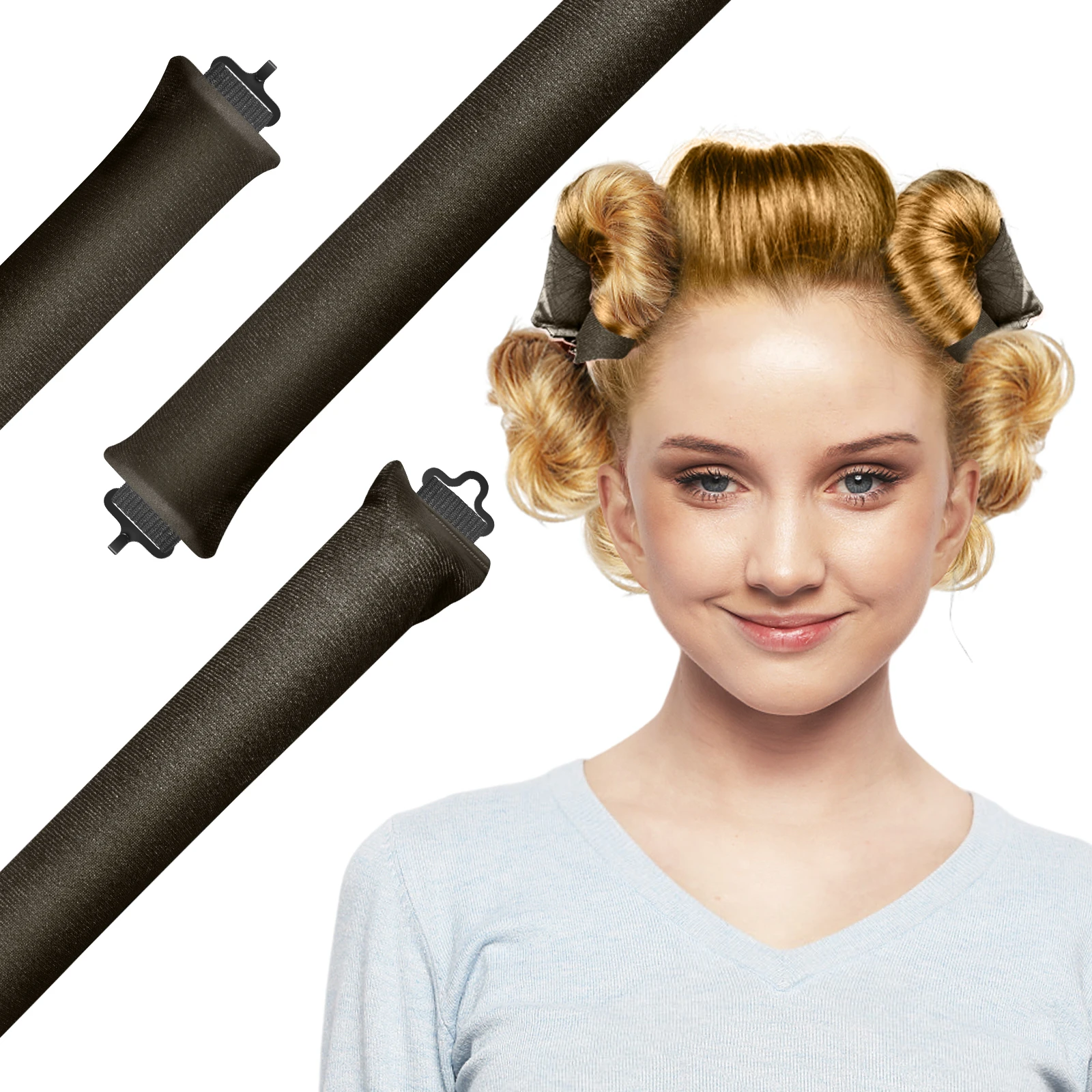 6 Colors Portable No Heat Curling Rod Headband Sleeping Hair Roller Professional Wave Cordless Heatless Silk Hair Curler