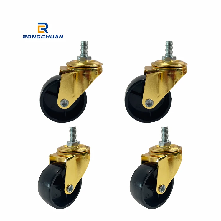 2 Inch Black PP Universal Wheel Nylon Wear-Resistant Replacement Universal Furniture Caster