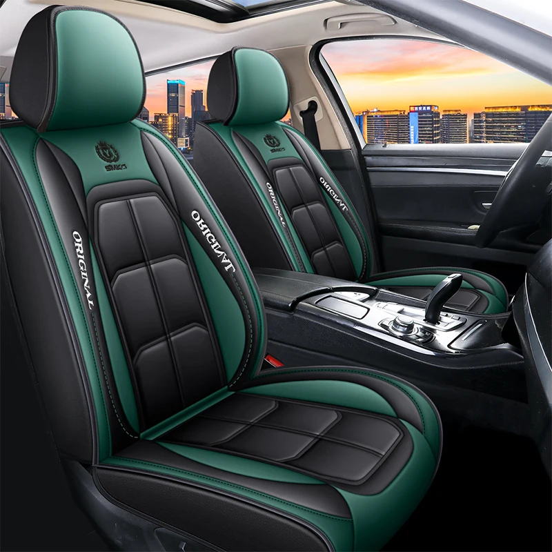 Leather Car Seat Covers Full Set Faux Leatherette Automotive Vehicle Cushion Cover Universal Fit Most Cars Sedans SUVs and Truck