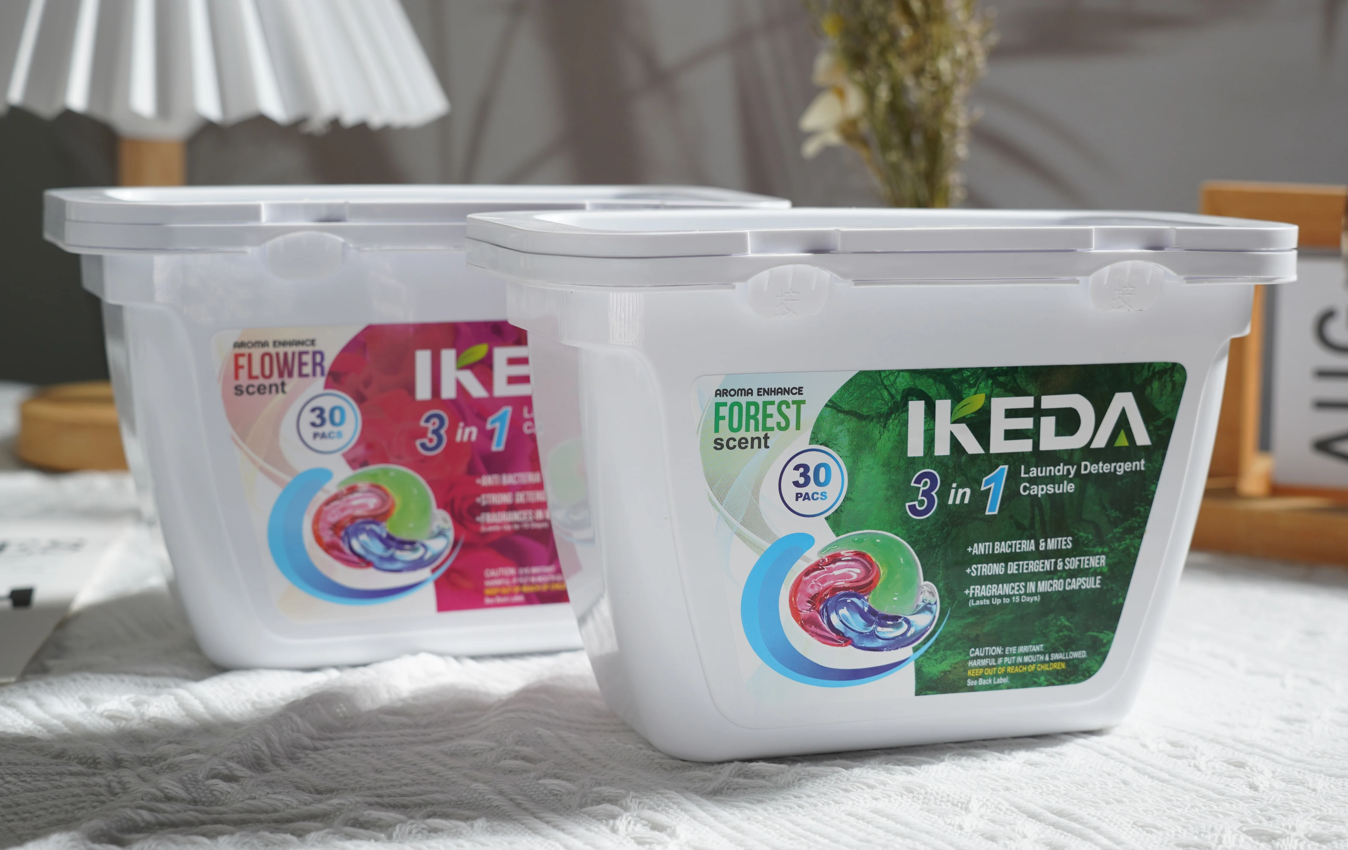 IKEDA 3 in1 laundry liquid capsule premium persil  3 chamber washing capsules detergent organic laundry pods