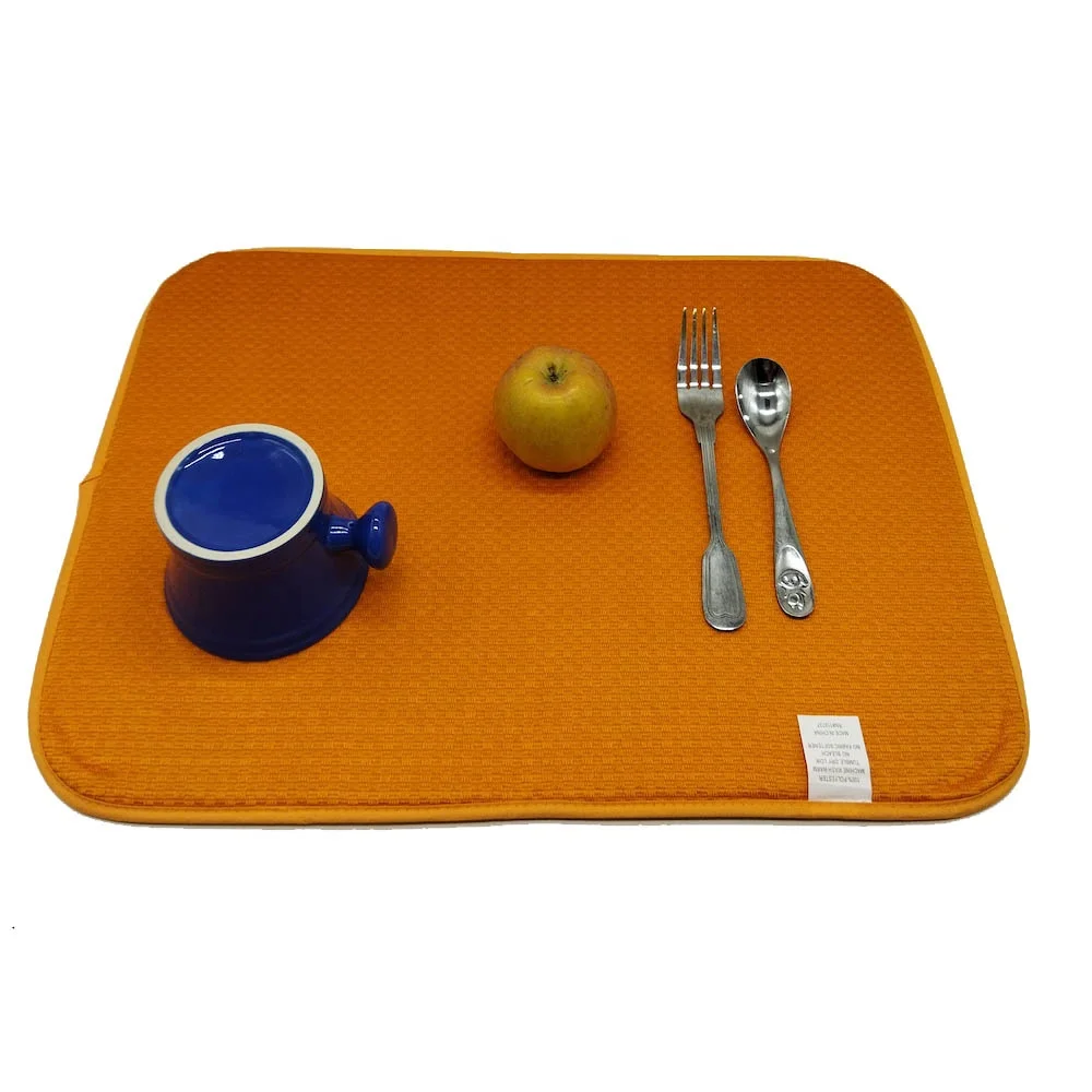 100% Polyester 2Pack  Original Dish Drying Mat  Microfiber Dish Mats For Kitchen Counter Heat Mat