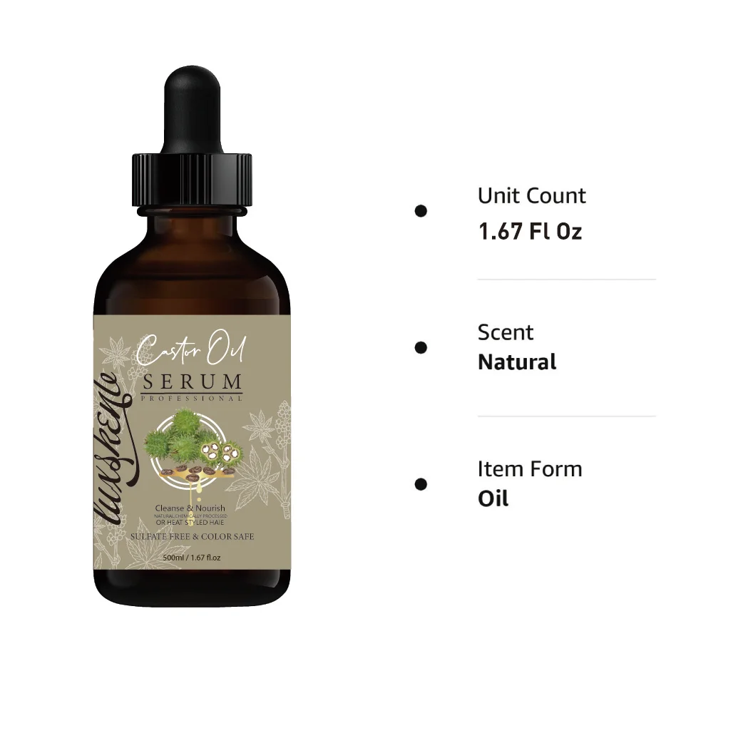 Jamaican Black Castor Oil Bulk Reduce Irritation Men Women Treatment Growth Your Logo Hair Scalp Serum