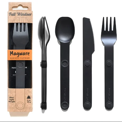 Portable & Reusable Travel Flatware Magnetic tableware Camping Utensils Set