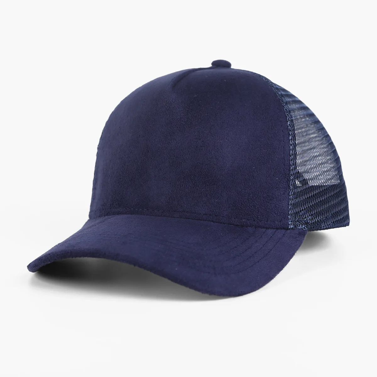 Customize Suede 5-panel hard sports hat for men custom logo mesh baseball hat cross-border hot selling duckbill hats