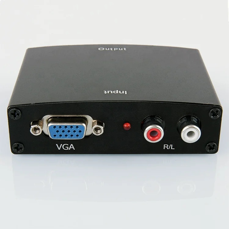 Металлический адаптер HD на VGA с аудиопортом R/L RCA аудио видео кабель мини av vga