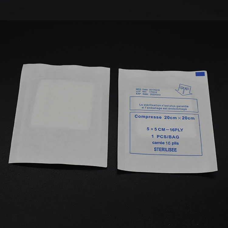 medical surgical absorbent 100% cotton 20x20cm small size compresses gauze swab pad