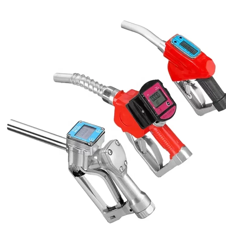 3/4 inch nozzle fuel dispenser plastic automatic digital fuels nozzle dispenser pump refuelling gun with flow meter auto stop