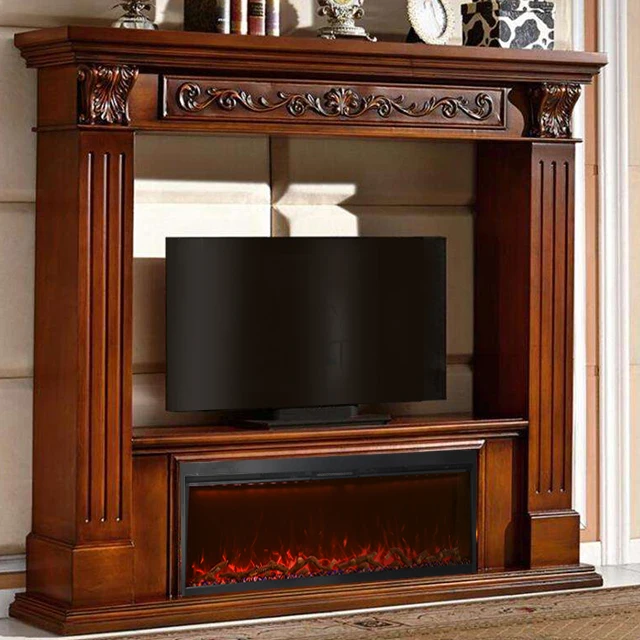 Modern Decorative Indoor Electrical Fire Place 3D Flame Fireplace Remote Control LED Light Electric Fireplace