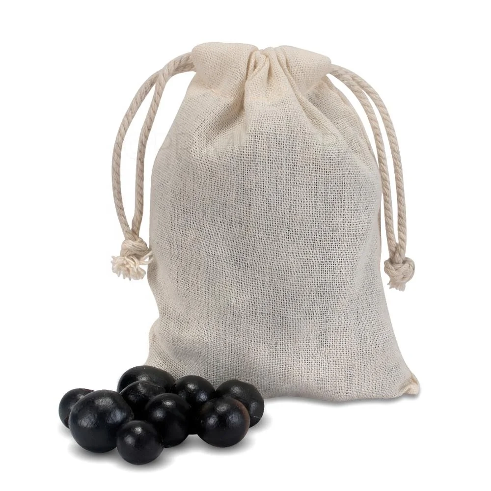 Custom Recycle Cotton Drawstring Packaging Bag Sustainable String Sac Bolsa Pouch Printed Design Eco-Friendly Promotional Item