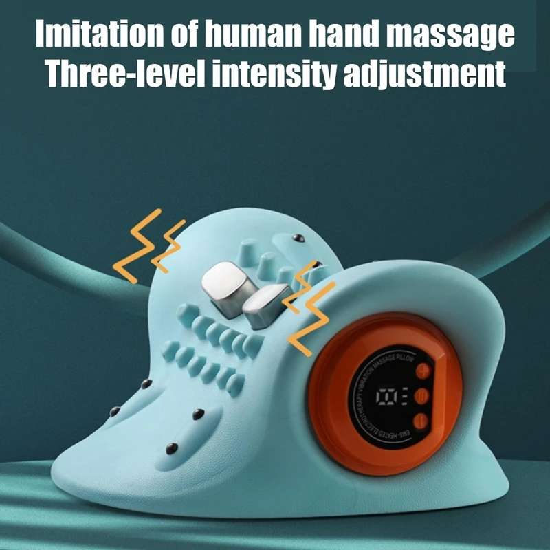 Wholesale Cervical Traction Device Electric Vibration Deep Tissue Pain Relief Hugterra Heated Neck Massager with Eye Mask