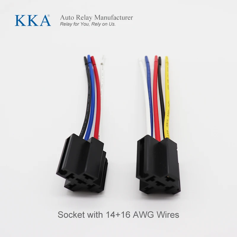 4Pin/5PIN Relay Socket for 40A JD Series Auto Relay - Lego Type Socket with Connectors Kit/ with 14+16 AWG Wires/ PCB