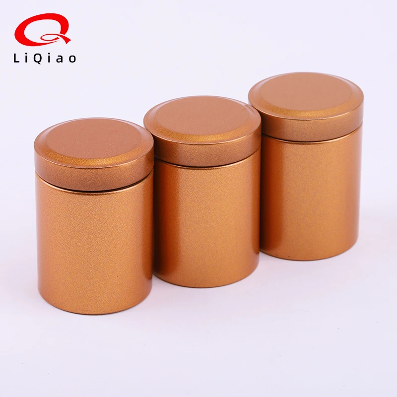 Grade Coffee Candy Containers Storage round metal Packaging Leaf  Can tea aluminium  tin box packaging  food grade for cookies