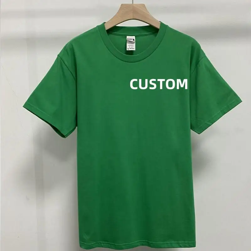 205GSM 100% Cotton Dtf Titched Customized Female Tshirts Low Moq Football 250gsm Rubber Tags Private Tshirt Custom for Men