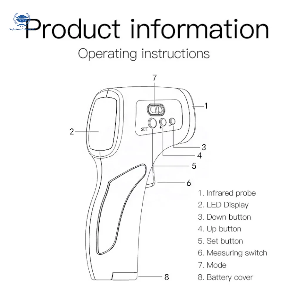 Medical Home Non-Contact Thermometer Electronic Digital Infrared Forehead Thermometer