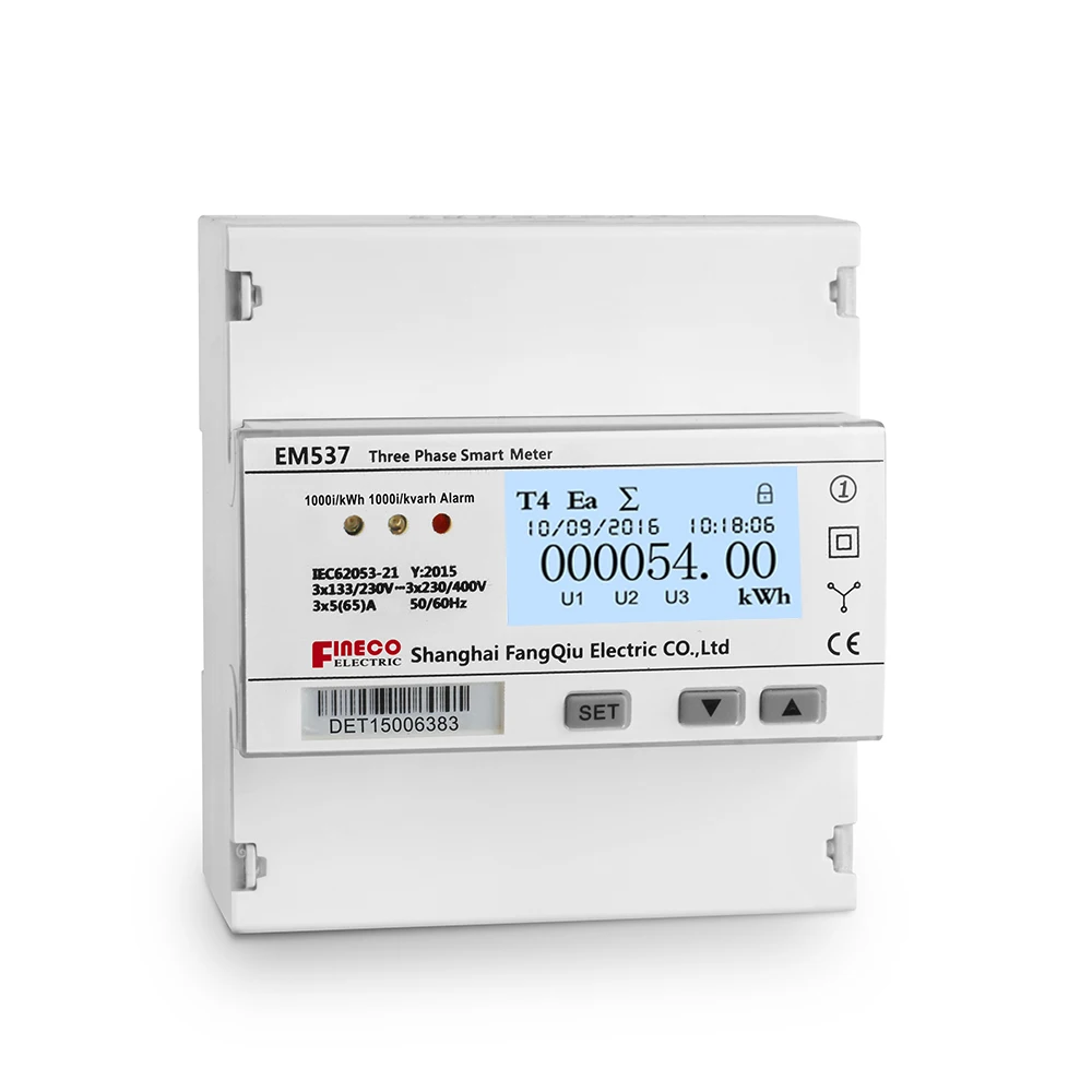 EM537 Direct metering up to 65A kwh meter digital electricity sub meter monitor