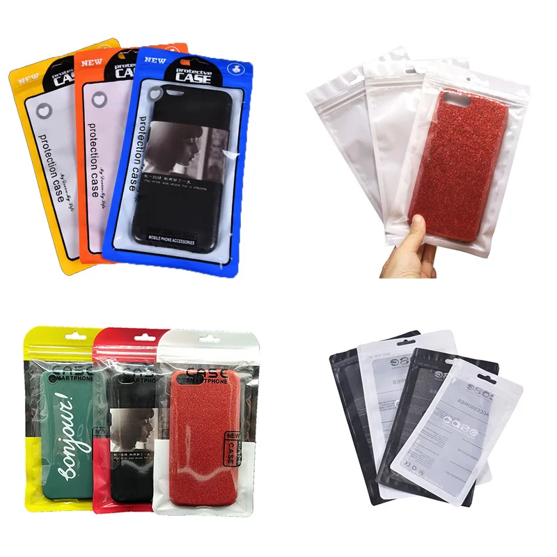 Phone Case Packaging Bag 4.7 5.5-inch Pearlescent Bag Phone Case Plastic Bag Transparent Accessories Sealing Pocket Customized