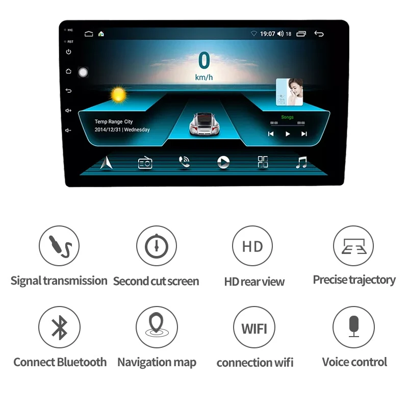 Full Touch Screen HD AI Voice Control Music System for Car Android Radio Car GPS Navigator Car Monitor 10 Inch with WIFI