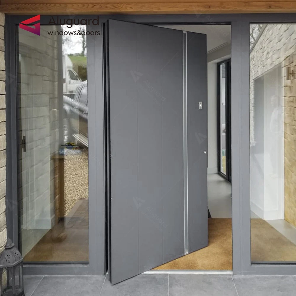 Customized exterior steel main door house with glass stone panel kerala front door designs