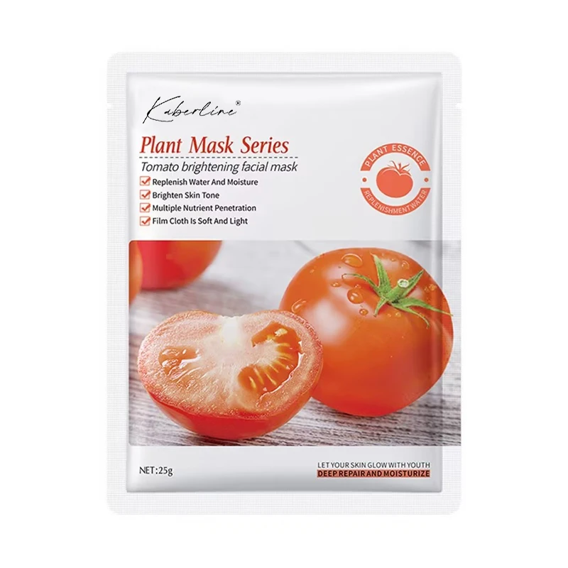 OEM Factory Korean Face Mask Skin Care Tomato brightening moisturizing Face sheet Purifying Whitening Sheet Facial Mask