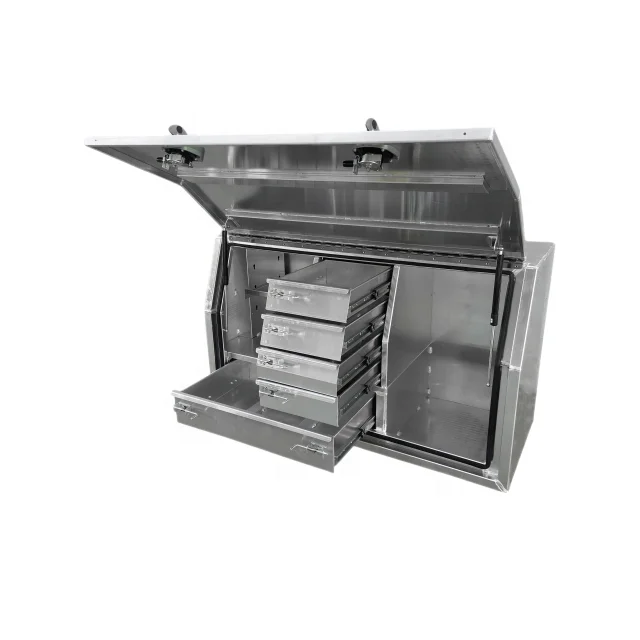 aluminum truck tool box with metal drawer