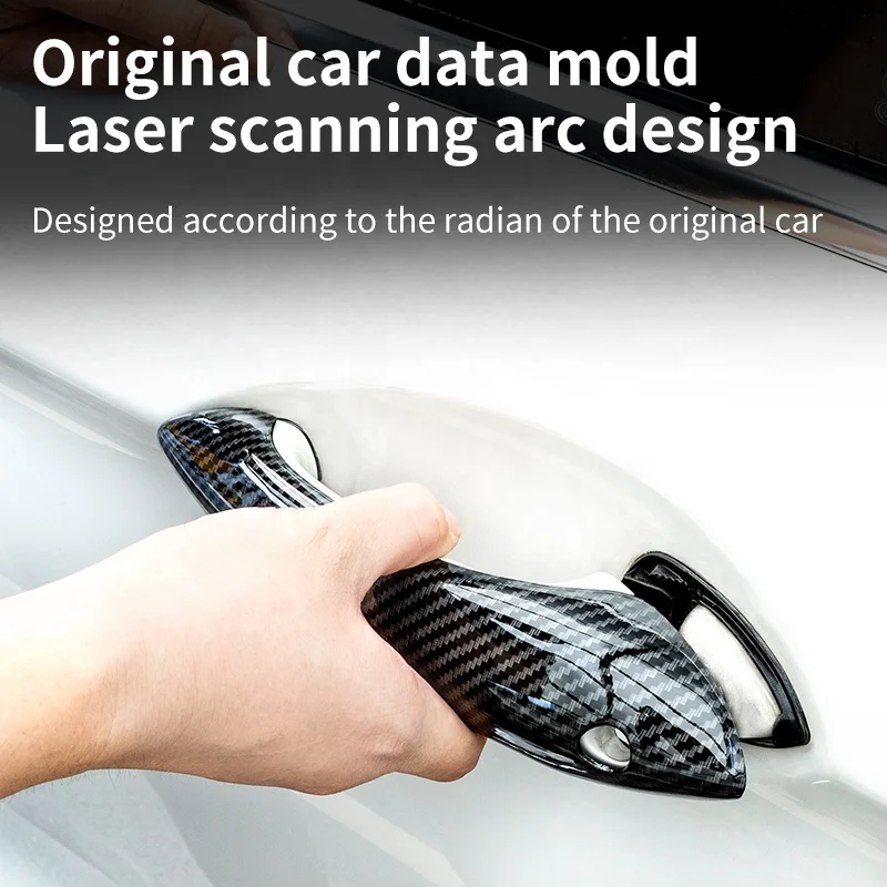 Suitable for BMW new 1/2/3/4/5/7X1X3X4X5x6 modified carbon fiber outer handle decorative stickers