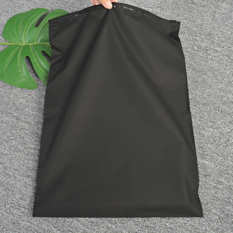 eco friendly black ziplock hoodie cpe frosted zipper bag frosted zipper plastic bag custom logo zipper bag for clothing packing