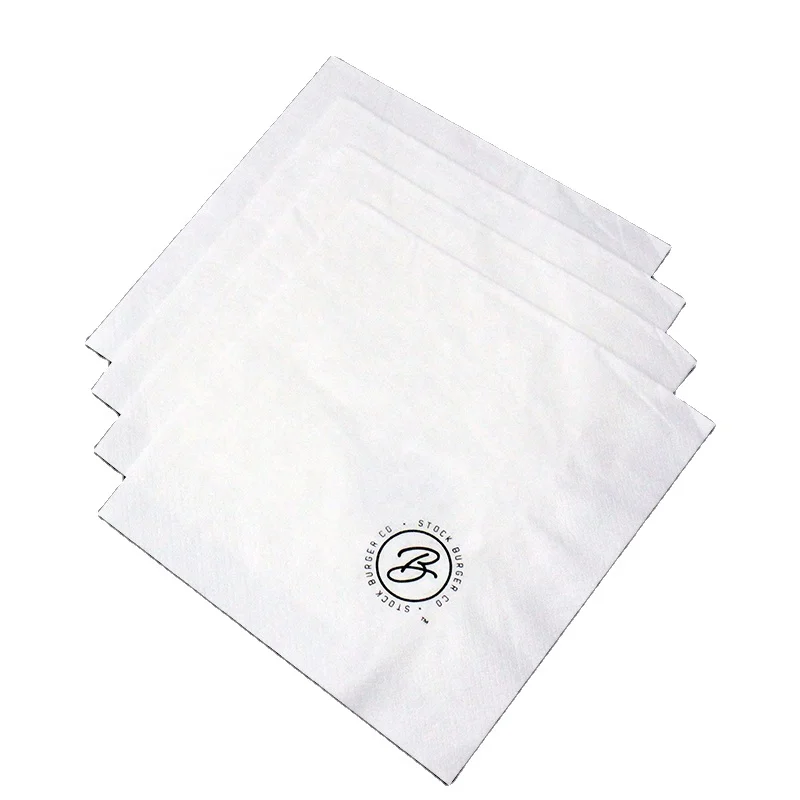 1/4 Fold Printed Paper Custom Cocktail Napkins for Restaurant
