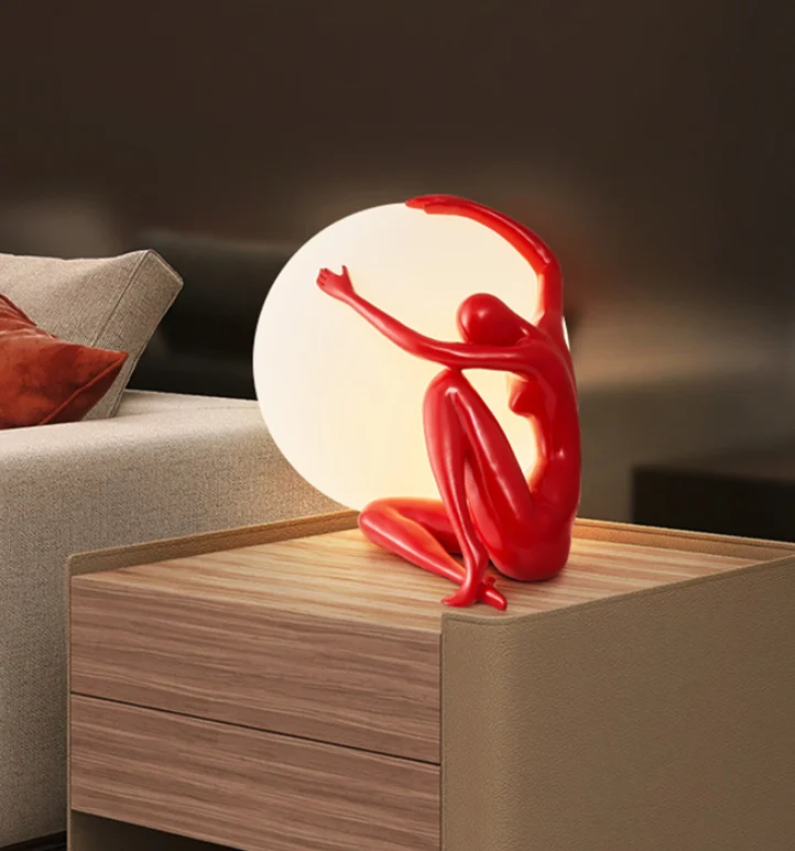 T4308 Modern Man holding the ball table lamp Nordic creative designer model room hotel room decoration bedroom living room