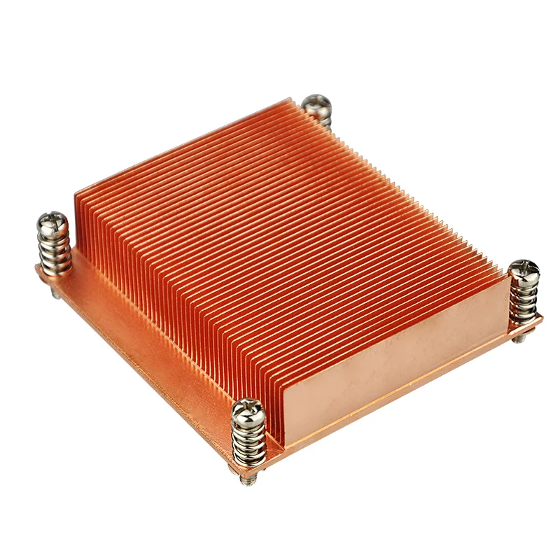 FM OEM passive Skived Fins pure Copper 1100 heatsink heat sink cooler for 1u CPU Radiators LGA 775 Dissipador de calor cooper