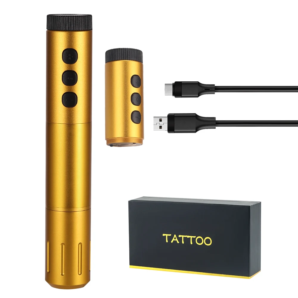 Беспроводная машинка для татуажа с 2 батарейными головками, малошумный Pmu, беспроводной Перманентный макияж для тела Академии
