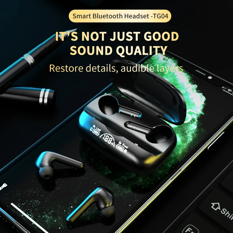 Hot sale wholesale Headphone Microphone Sport Music Magnetic Earbuds TWS Power Bank Mobile Phone Game In-ear Earphone