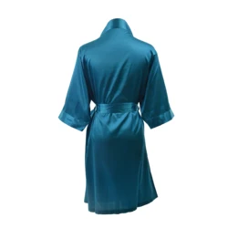 Wholesale Girls Solid Color Silk Satin Kimono Spa Kids Robe