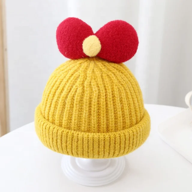 Wholesale in stock new design popular warm winter colorful princess cap custom embroidery logo girl winter beanie hat