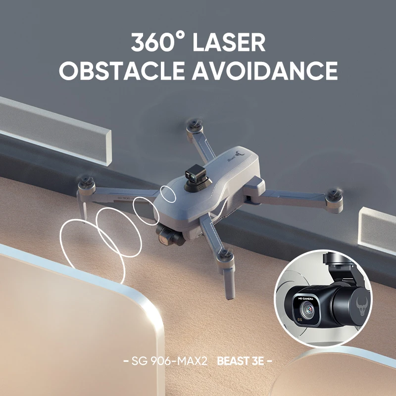 Beginner friendly drone with 4k camera Obstacle avoidance in all directions three-axis gimbal drone 906 max2