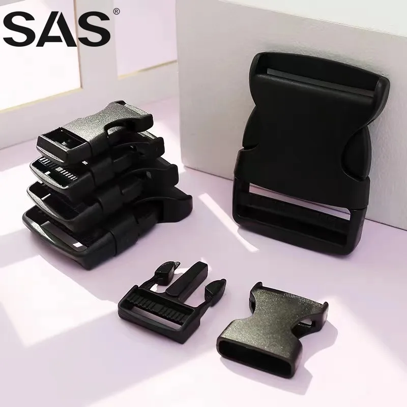 SAS Wholesale Bag Accessories High Quality Black Color Plastic Side Release Buckle for Bags Luggage