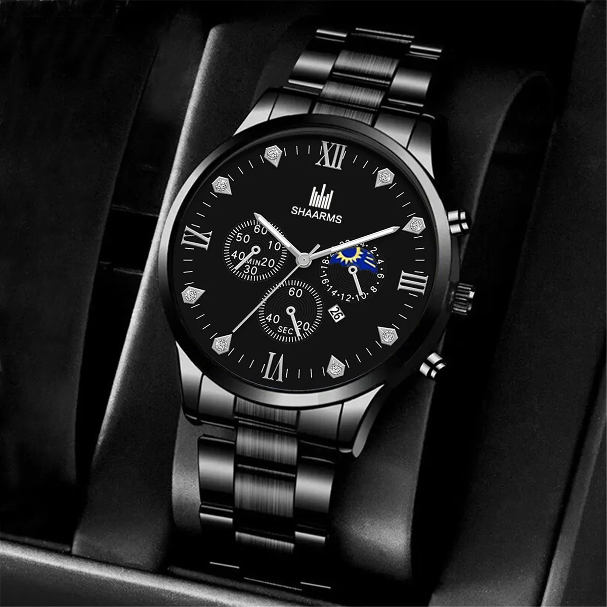 Men Jewelry Hot Selling Item Gift Set For Watch Steel Band Wristwatch Men Simple Casual Ship Rudder Bracelet+Quartz Watches