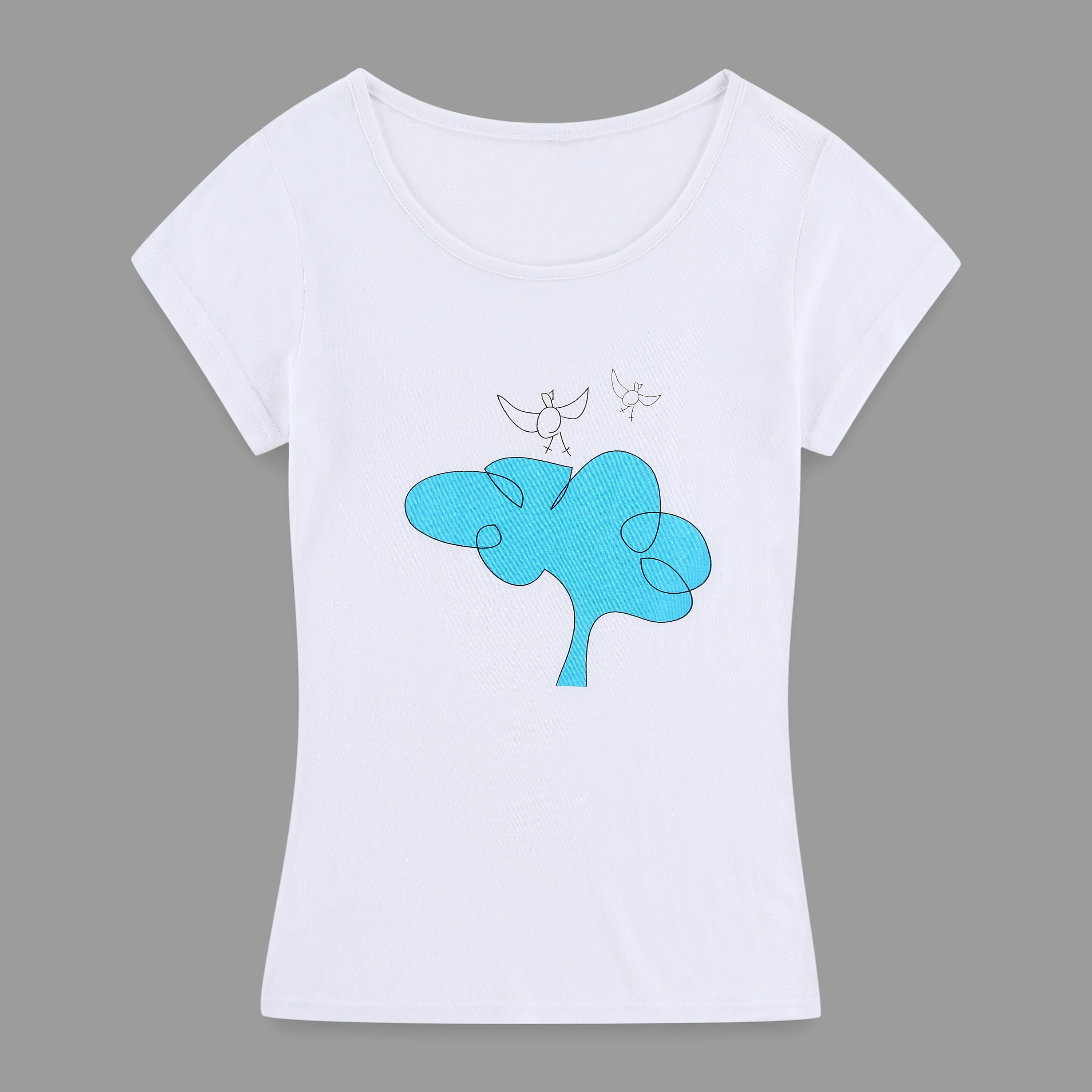 New Custom Wholesale High Quality Organic Cotton Knitted Short Sleeve T Shirts Clothing Women