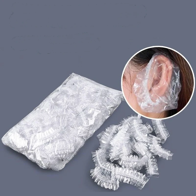 Disposable Ear Covers Waterproof Plastic Ear Shower Caps Ear Protectors For Salon