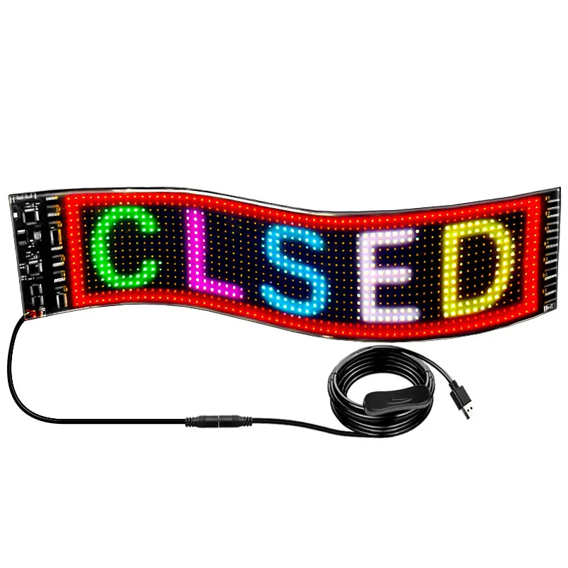 App Control Programmable Flexible LED Sign Board Customize LED Display Sign Smart LED Screen Car Panel led matrix panel for car