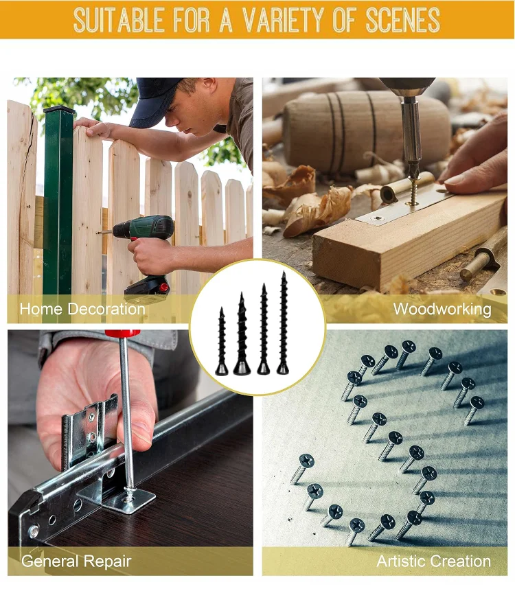 ZhiJia Factory Custom manufacturers zinc black self-tapping screws black screw metal