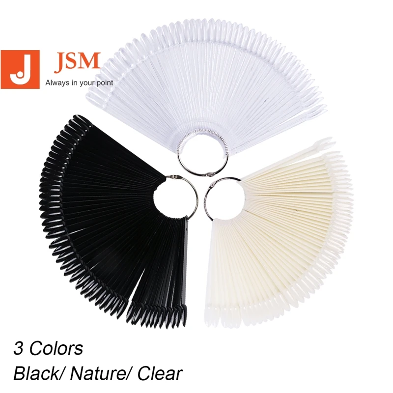 Oval-shaped Fans False Nails Transparent Tips Natural Color Card Manicure Set for DIY Nail Art Practice Display Tool NC056