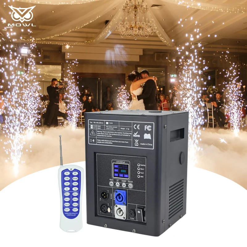 Fast Shipping 750W Wireless DMX Remote Control Sparkler Cold Spark Machine