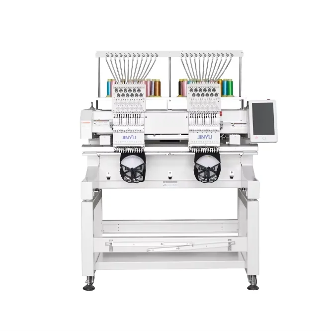 2Head JINYU High Efficiency Commercial & Domestic 400*500mm Computerized High Quality Embroidery Machine