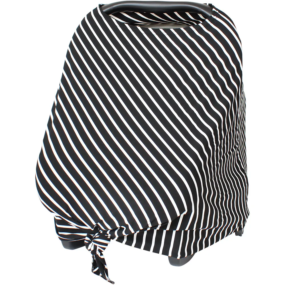 Muslin 4 in 1 Car Seat Elastic Canopy Nursing Breastfeeding Feeding Cover Scarf