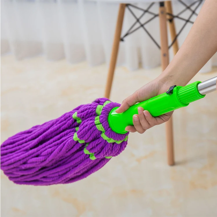Microfiber Squeeze Water FLAT Mop Dry Wet Retractable Cleaning twist mop