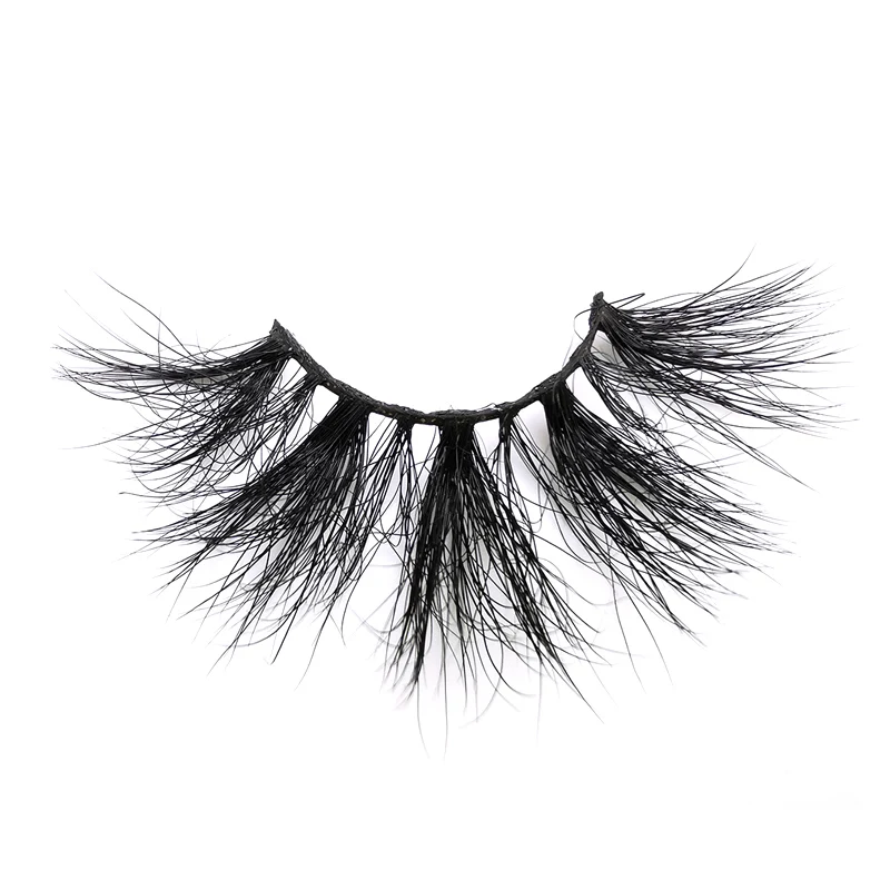 Professional manufacturer natural long 25mm 3d mink fluffy eyelashes  with privatel label