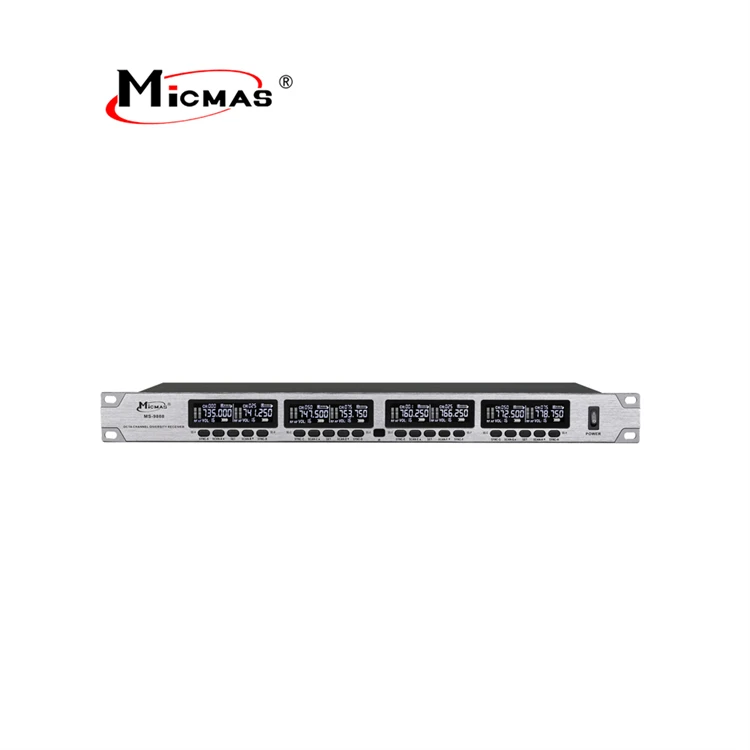 Hot sale Long Distance UHF True Diversity 8 Channel Wireless Microphone System Professional for Outdoor Stage Performance.