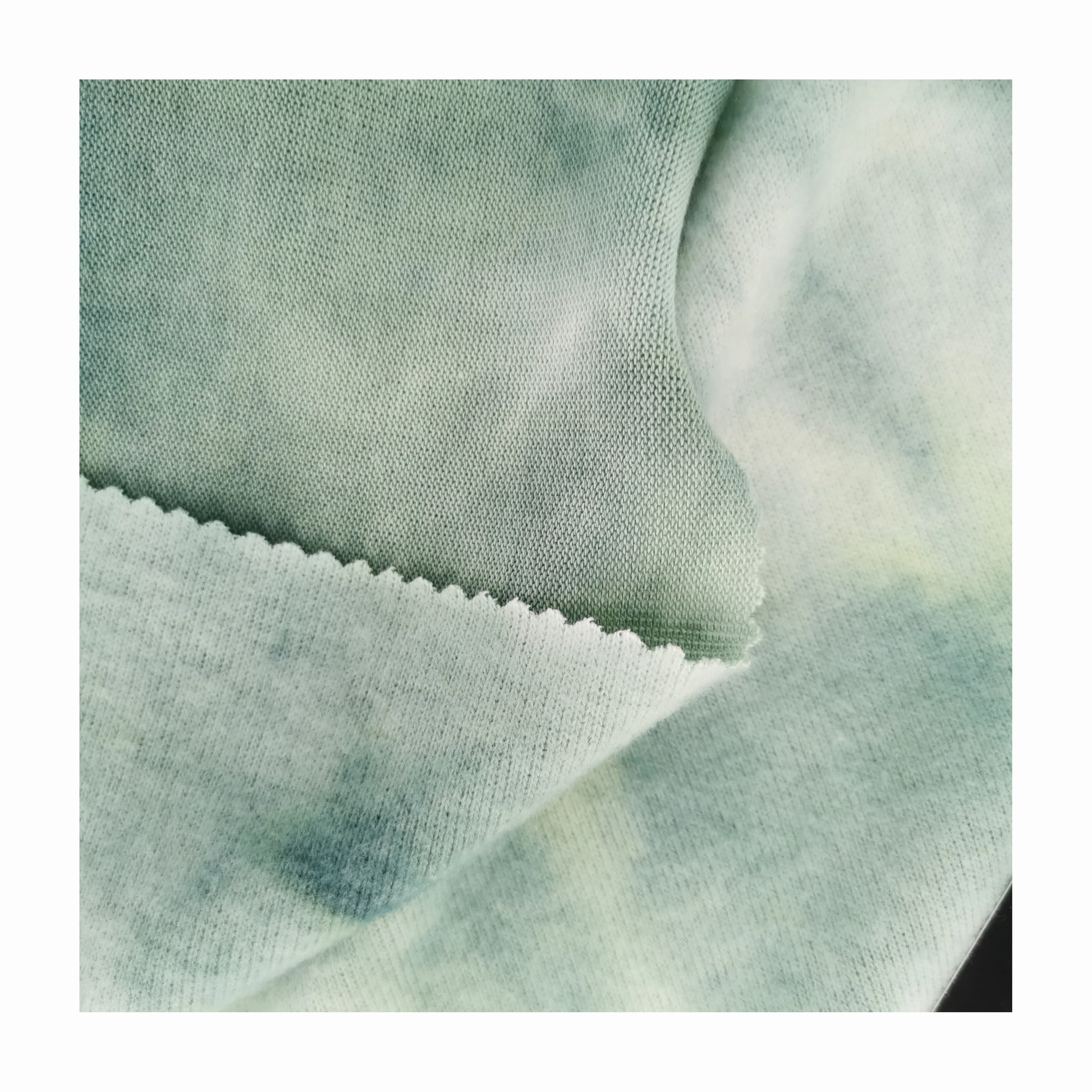 New style Slub Tie dye knitting soft tie dye plain rayon polyester french terry for clothes